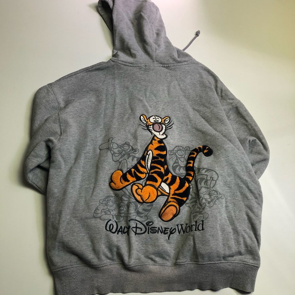 Vintage Walt Disney World Tigger Full Zip Sweater Hoodie Medium